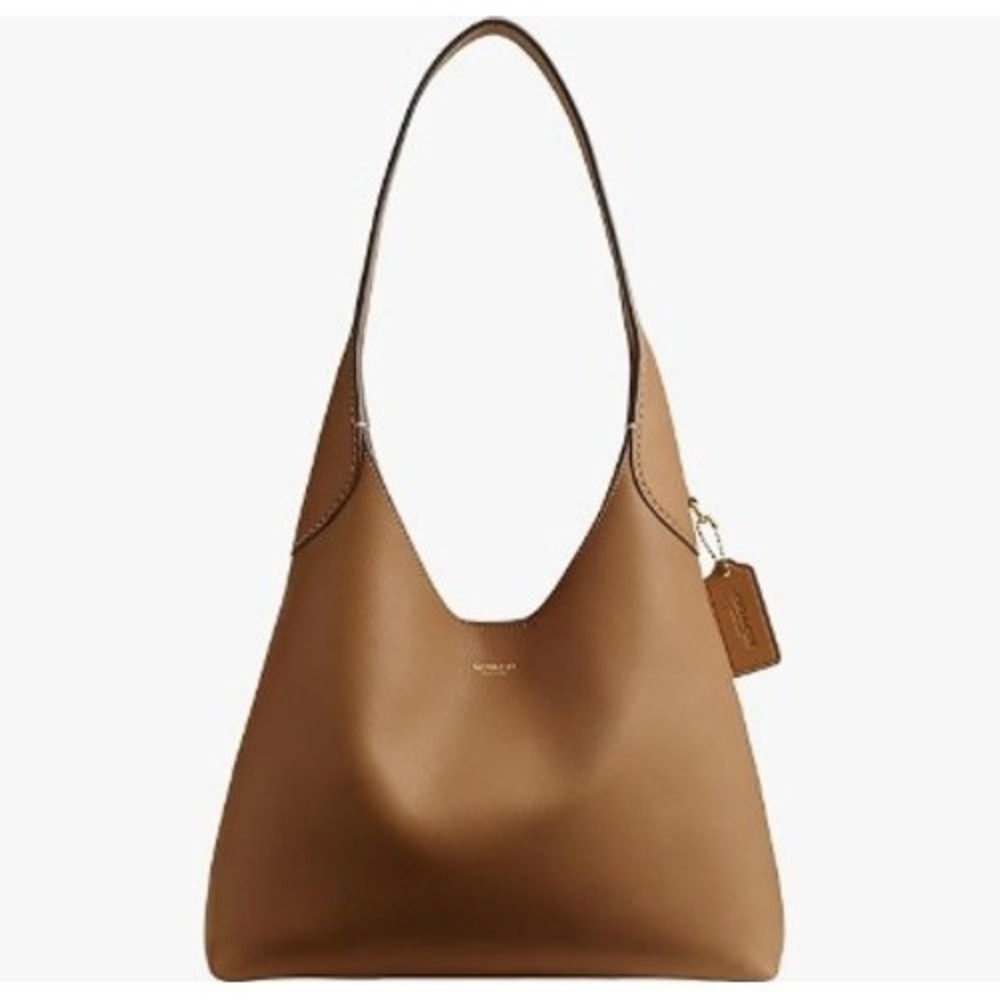 Coach Brooklyn Shoulder Bag 28 Honey Brown‎ Natural Grain Leather Magnetic NEW - Picture 3 of 6